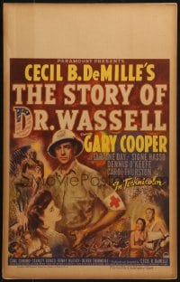 5h471 STORY OF DR. WASSELL WC 1944 close up art of heroic soldier Gary Cooper, Cecil B. DeMille!