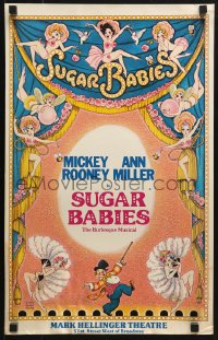 5h527 SUGAR BABIES stage play WC 1979 Ann Miller, Mickey Rooney, sexy showgirl art by Hilary Knight!
