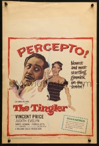 5h474 TINGLER WC 1959 Vincent Price, William Castle, presented in newest screen gimmick, Percepto!