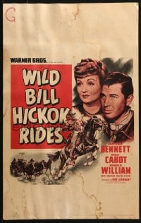 5h480 WILD BILL HICKOK RIDES WC 1942 Constance Bennett, Bruce Cabot, Warren William, cowboy art!