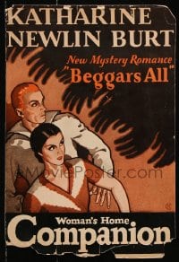 5h482 WOMAN'S HOME COMPANION WC 1933 CM art, advertising Beggars All mystery romance book, rare!