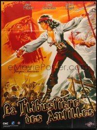 5j071 ANNE OF THE INDIES French 1p R2004 art of pirate queen Jean Peters by Constantine Belinsky!