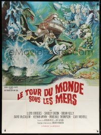 5j081 AROUND THE WORLD UNDER THE SEA French 1p 1966 Lloyd Bridges, great scuba diving fantasy art!