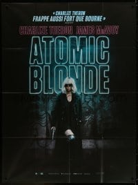 5j085 ATOMIC BLONDE teaser French 1p 2017 great full-length image of sexy Charlize Theron with gun!