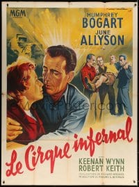 5j104 BATTLE CIRCUS French 1p 1953 different Roger Soubie art of Humphrey Bogart & June Allyson!