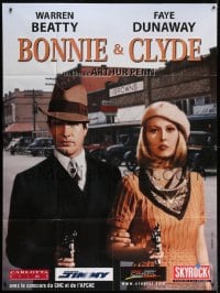 5j164 BONNIE & CLYDE French 1p R2000 different close up of Warren Beatty & Faye Dunaway with guns!