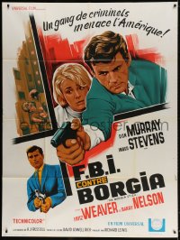 5j166 BORGIA STICK French 1p 1968 cool action artwork of Inger Stevens & Don Murray with gun!