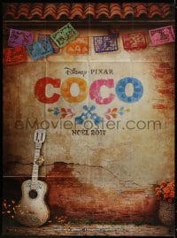 5j232 COCO advance French 1p 2017 great image of guitar leaning against brick wall, Disney/Pixar!
