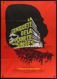 5j242 CONQUEST OF THE PLANET OF THE APES French 1p R1970s Roddy McDowall, the revolt of the apes!