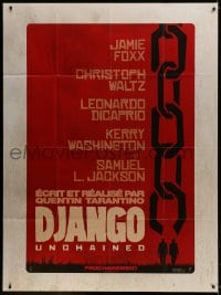 5j285 DJANGO UNCHAINED teaser French 1p 2013 Quentin Tarantino, cool different chain artwork!