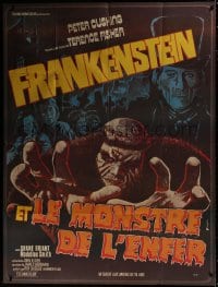 5j353 FRANKENSTEIN & THE MONSTER FROM HELL French 1p 1974 Hammer, different Faugere horror art!