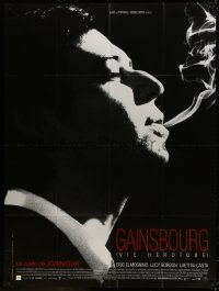 5j368 GAINSBOURG French 1p 2010 biography of the great French singer, cool smoking close up!