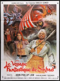 5j385 GOLDEN VOYAGE OF SINBAD French 1p 1975 Ray Harryhausen, cool different fantasy art!
