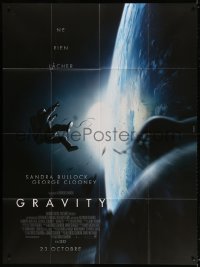5j396 GRAVITY advance French 1p 2013 Sandra Bullock, George Clooney, 3-D, adrift over Earth!