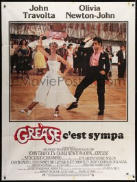 5j397 GREASE French 1p 1978 John Travolta & Olivia Newton-John dancing in a most classic musical!
