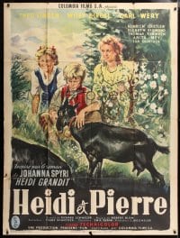 5j431 HEIDI & PETER French 1p 1956 Rinaldo Geleng art of Johanna Spyri's famous Swiss girl, rare!
