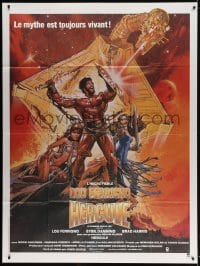 5j433 HERCULES French 1p 1984 cool Drew Struzan fantasy art of Lou Ferrigno & Sybil Danning!