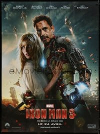 5j482 IRON MAN 3 teaser French 1p 2013 great close up of Robert Downey Jr. & Gwyneth Paltrow!