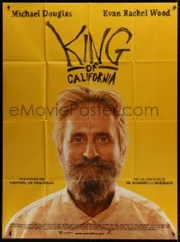 5j513 KING OF CALIFORNIA French 1p 2007 great different portrait of bearded Michael Douglas!