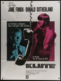 5j517 KLUTE French 1p 1971 Donald Sutherland helps intended murder victim & call girl Jane Fonda!