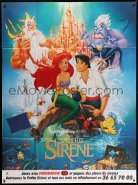 5j564 LITTLE MERMAID French 1p 1990 great image of Ariel & cast, Disney underwater cartoon!