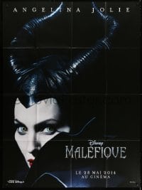 5j594 MALEFICENT teaser French 1p 2014 cool portrait of sexy Angelina Jolie in title role!