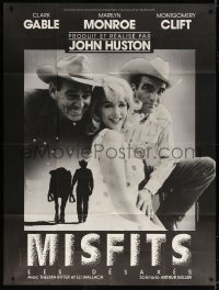 5j620 MISFITS French 1p R1980s sexy Marilyn Monroe, Clark Gable, Montgomery Clift, John Huston