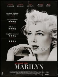 5j644 MY WEEK WITH MARILYN French 1p 2012 great close up of Michelle Williams as Marilyn Monroe!