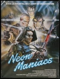 5j647 NEON MANIACS French 1p 1985 Allan Hayes, different Enzo Sciotti art of mutant killers!