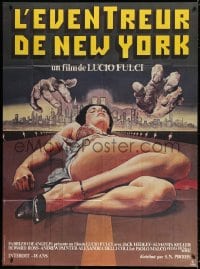 5j651 NEW YORK RIPPER French 1p 1983 Lucio Fulci giallo, cool art of killer & female victim on road!