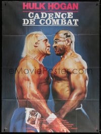 5j654 NO HOLDS BARRED French 1p 1991 great Mascii of pumped wrestler Hulk Hogan & Tiny Lister!