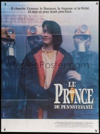 5j716 PRINCE OF PENNSYLVANIA French 1p 1988 great image of young Keanu Reeves & coal miners!
