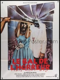 5j723 PROM NIGHT French 1p 1980 Jamie Lee Curtis, cool different horror art by Grello!