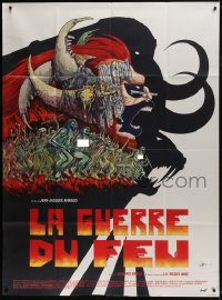 5j731 QUEST FOR FIRE style A French 1p 1981 best different caveman art by Philippe Druillet!