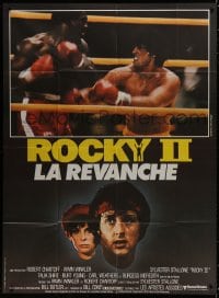 5j766 ROCKY II French 1p 1979 different image of Sylvester Stallone & Carl Weathers boxing in ring!