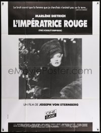 5j788 SCARLET EMPRESS French 1p R1990s Josef von Sternberg, c/u of Marlene Dietrich wearing fur!