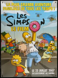 5j816 SIMPSONS MOVIE advance French 1p 2007 great Matt Groening art of Homer Simpson w/donut!