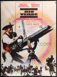 5j826 SOMETHING BIG French 1p 1971 cool image of Dean Martin with giant gatling gun!