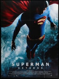 5j853 SUPERMAN RETURNS French 1p 2006 Bryan Singer, full-length Brandon Routh in costume over Earth!