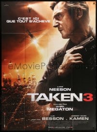 5j859 TAKEN 3 French 1p 2015 huge close up of Liam Neeson with gun, it ends here!