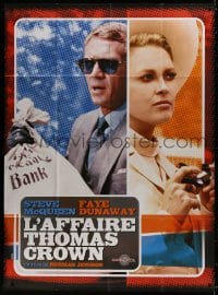 5j881 THOMAS CROWN AFFAIR French 1p R2000s different image of Steve McQueen & sexy Faye Dunaway!
