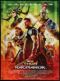 5j882 THOR RAGNAROK advance French 1p 2017 montage of Chris Hemsworth in the title role with top cast!