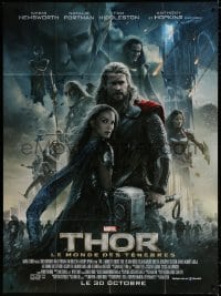 5j884 THOR: THE DARK WORLD advance French 1p 2013 great montage of Chris Hemsworth & top cast!