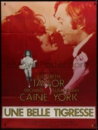 5j977 X Y & ZEE French 1p 1971 different c/u of Elizabeth Taylor & Michael Caine embracing!