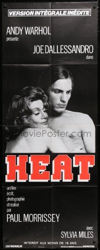 5j021 ANDY WARHOL'S HEAT French door panel R1980s Andy Warhol, naked Joe Dallesandro & Sylvia Miles!