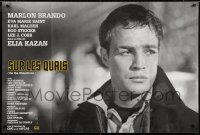 5j018 ON THE WATERFRONT French 32x47 R1990s Elia Kazan, classic close up of Marlon Brando!