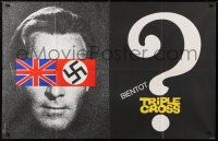 5j019 TRIPLE CROSS French 30x46 1967 Christopher Plummer with British & Nazi flags, different!