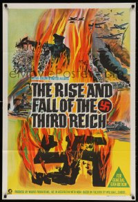 5k315 RISE & FALL OF THE THIRD REICH Aust 1sh 1968 book by William L. Shirer, burning swastika!