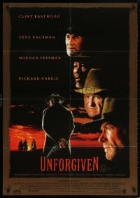 5k326 UNFORGIVEN Aust 1sh 1992 Clint Eastwood, Gene Hackman, Richard Harris, Morgan Freeman