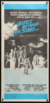 5k384 BATTLE BEYOND THE STARS Aust daybill 1980 Richard Thomas, Robert Vaughn, cool sci-fi!